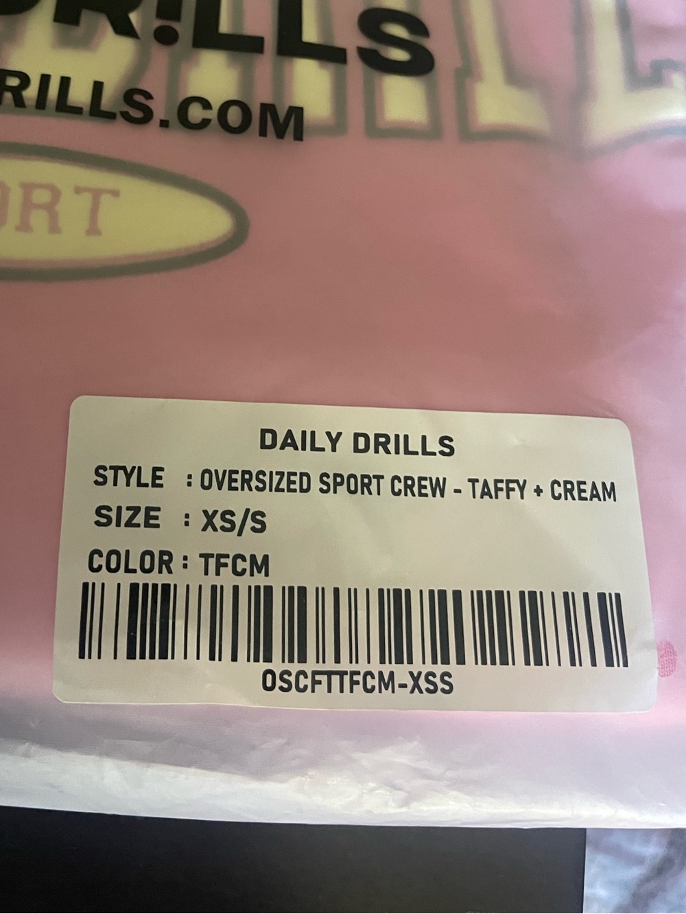 Daily Drills | NWT! Oversized Sport Crewneck In Taffy XS/S - Picture 4 of 4